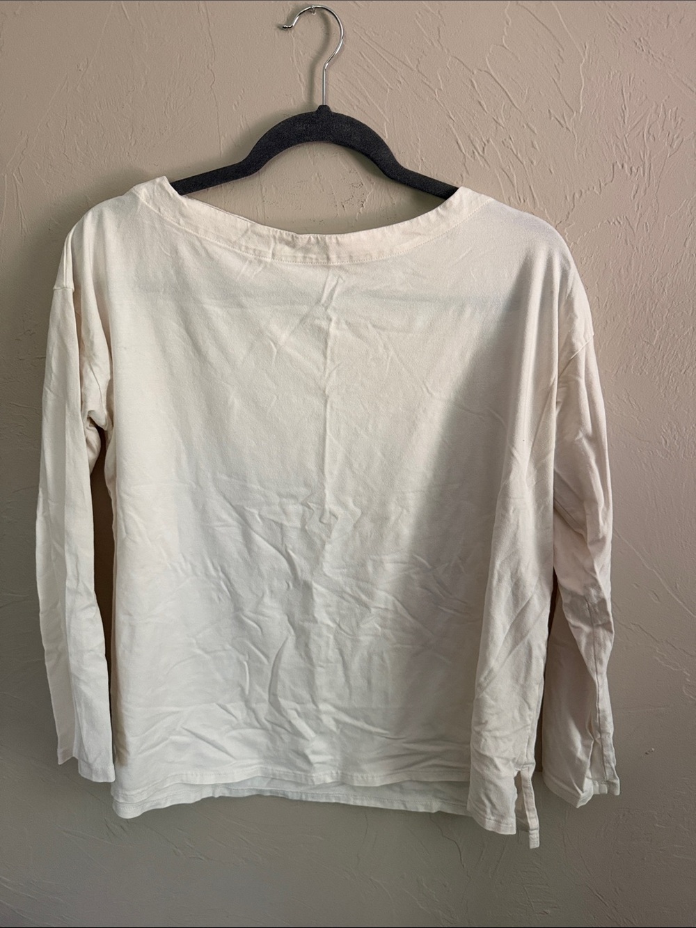 J Jill luxe supima cotton boatneck Women's Cream Long-Sleeve Boatneck Top